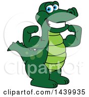 Gator School Mascot Character Flexing