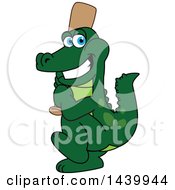 Gator School Mascot Character Holding A Baseball Bat