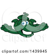 Clipart Of A Gator School Mascot Character Leaping Royalty Free Vector Illustration by Toons4Biz