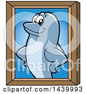 Porpoise Dolphin School Mascot Character Portrait