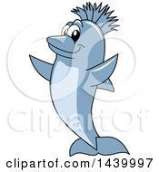 Clipart Of A Porpoise Dolphin School Mascot Character With A Mohawk Royalty Free Vector Illustration by Toons4Biz