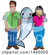 Clipart Of A Porpoise Dolphin School Mascot Character With Teachers Or Parents Royalty Free Vector Illustration by Toons4Biz