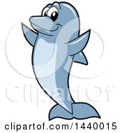 Clipart Of A Porpoise Dolphin School Mascot Character Royalty Free Vector Illustration by Toons4Biz