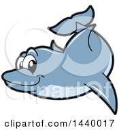 Porpoise Dolphin School Mascot Character Swimming