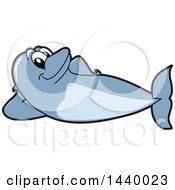 Clipart Of A Porpoise Dolphin School Mascot Character Relaxing Royalty Free Vector Illustration
