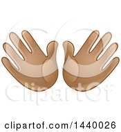 Clipart Of A Cartoon Open Pair Of Emoji Hands Royalty Free Vector Illustration