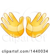 Clipart Of A Cartoon Open Pair Of Emoji Hands Royalty Free Vector Illustration
