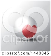 Clipart Of A 3d Sphere With A Red Heart Royalty Free Vector Illustration