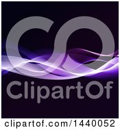 Clipart Of A Purple Flowing Wave On Black Royalty Free Vector Illustration