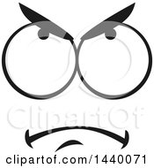 Clipart Of A Black And White Expressional Face Royalty Free Vector Illustration