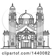 Poster, Art Print Of Black And White Line Drawing Of The St James Cathedral Building