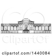 Poster, Art Print Of Black And White Line Drawing Of The National Gallery Of Art Building
