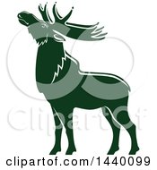 Green Elk In Profile