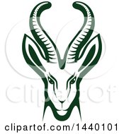 Green Gazelle Or Saiga Antelope Head