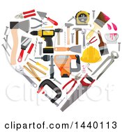 Poster, Art Print Of Heart Made Of Carpentry Tools