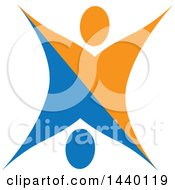 Clipart Of A Blue And Orange Couple Dancing Royalty Free Vector Illustration by ColorMagic