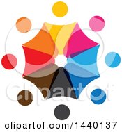 Clipart Of A Teamwork Unity Circle Of Colorful Diverse People Royalty Free Vector Illustration