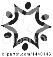 Clipart Of A Teamwork Unity Star Of Black People Royalty Free Vector Illustration