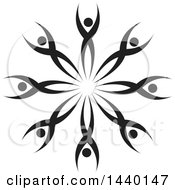 Clipart Of A Teamwork Unity Circle Of Black And White People Royalty Free Vector Illustration