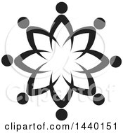 Clipart Of A Teamwork Unity Circle Of Black And White People Royalty Free Vector Illustration
