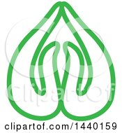Clipart Of A Pair Of Green Prayer Or Namaste Hands Royalty Free Vector Illustration by ColorMagic