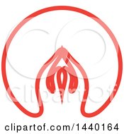 Clipart Of A Pair Of Prayer Or Namaste Hands In A Circle Royalty Free Vector Illustration