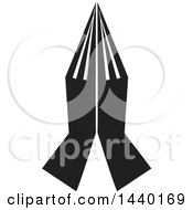 Clipart Of A Black And White Pair Of Prayer Or Namaste Hands Royalty Free Vector Illustration by ColorMagic
