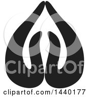 Clipart Of A Black And White Pair Of Prayer Or Namaste Hands Royalty Free Vector Illustration by ColorMagic