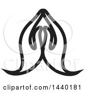 Poster, Art Print Of Black And White Pair Of Prayer Or Namaste Hands