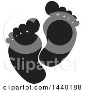 Clipart Of A Black And White Pair Of Footprints Royalty Free Vector Illustration by ColorMagic