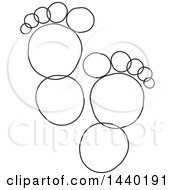 Clipart Of A Black And White Pair Of Footprints Royalty Free Vector Illustration by ColorMagic