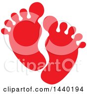 Poster, Art Print Of Pair Of Red Footprints