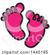Poster, Art Print Of Pair Of Pink Footprints