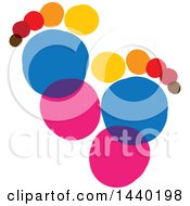 Clipart Of A Colorful Pair Of Footprints Royalty Free Vector Illustration by ColorMagic