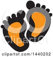 Poster, Art Print Of Pair Of Orange Footprints