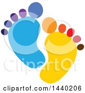 Clipart Of A Colorful Pair Of Footprints Royalty Free Vector Illustration by ColorMagic