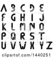 Clipart Of Black And White Alphabet Letters Royalty Free Vector Illustration
