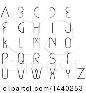 Clipart Of Black And White Alphabet Letters Royalty Free Vector Illustration