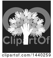 Clipart Of A Tree Of Hands Royalty Free Vector Illustration