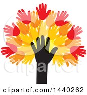 Poster, Art Print Of Tree Of Hands With Autumn Leaves