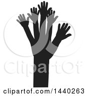Poster, Art Print Of Black And White Tree Of Hands