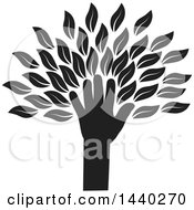 Clipart Of A Black And White Hand Forming The Trunk Of A Tree Royalty Free Vector Illustration by ColorMagic