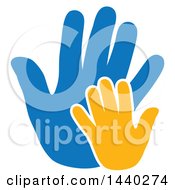 Poster, Art Print Of Yellow And Blue Hands