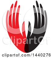 Clipart Of Black And Red Hands Royalty Free Vector Illustration