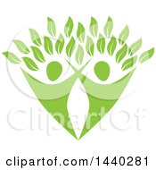 Poster, Art Print Of Green Couple Forming The Trunk Of A Tree