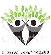 Poster, Art Print Of Couple Forming The Trunk Of A Tree With Green Leaves