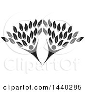 Clipart Of A Black And White Couple Forming The Trunk Of A Tree Royalty Free Vector Illustration by ColorMagic
