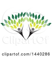 Clipart Of A Couple Forming The Trunk Of A Tree With Green Leaves Royalty Free Vector Illustration by ColorMagic