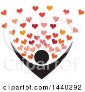 Clipart Of A Nurturing Person With Love Hearts Royalty Free Vector Illustration