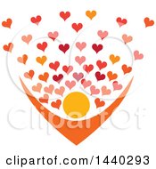 Poster, Art Print Of Nurturing Person With Love Hearts
